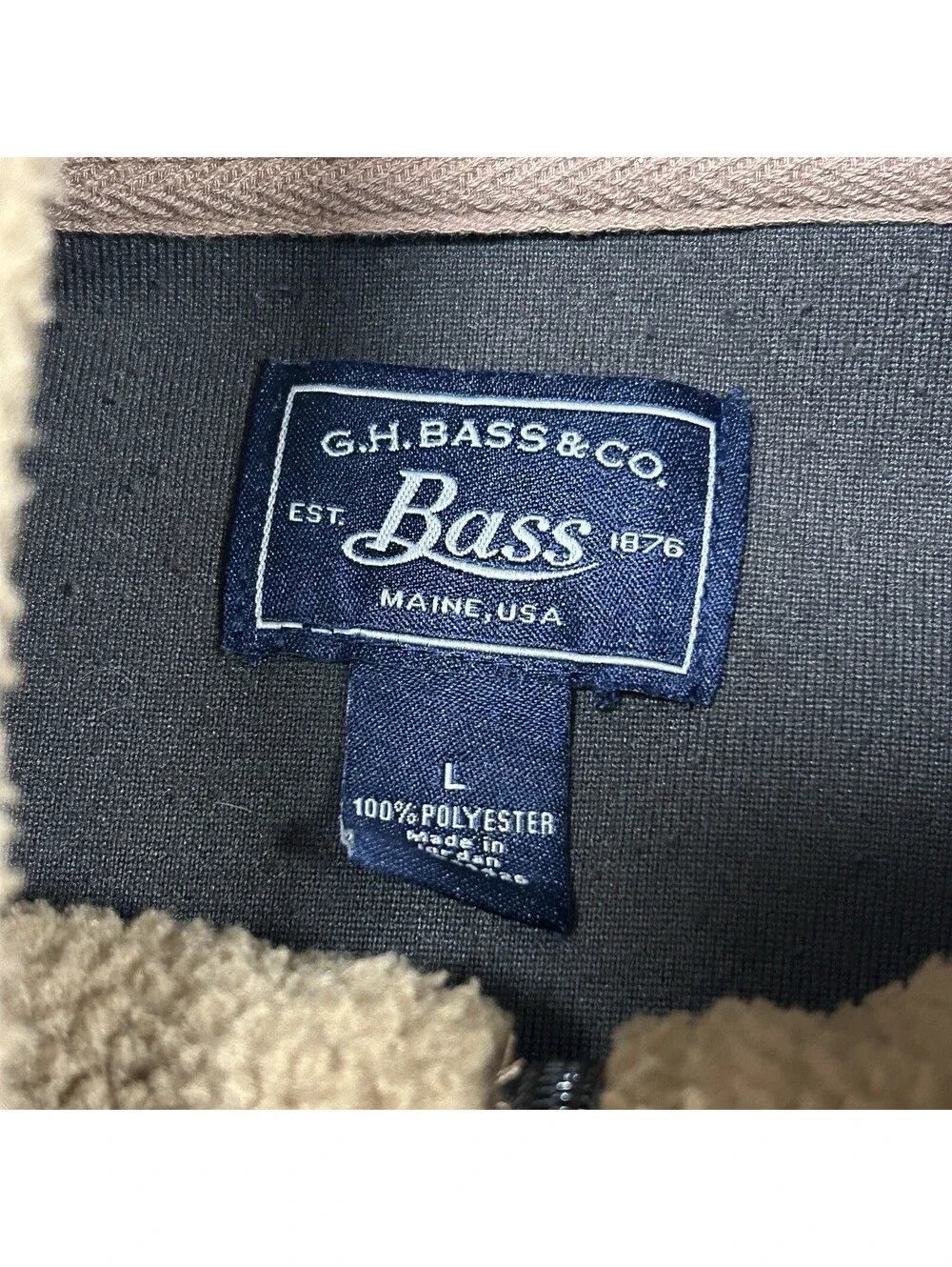 G.H. Bass & Co Sherpa Fleece Explorer Vest Mens Brown Tan Size L